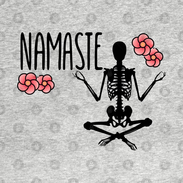 NAMASTE Skeleton Yogist - Flowers by O.M design